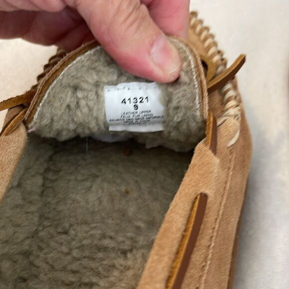 Men’s Minnetonka Pile Lined Hard Sole Mocassins - Picture 10 of 12